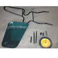 WB3800 Bandeja engrosada color verde Carro de alta resistencia construcción neumático de goma/rueda carretilla de metal