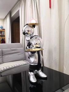 Statua <span class=keywords><strong>da</strong></span> Pavimento Grande per Soggiorno, Ornamenti Decorativi per la Casa, Accessori Moderni, Statua di Astronauta con Vassoio - Product Image 4