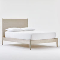 Lit double moderne en bois massif en chêne lit queen size cadre de lit de chambre à coucher en option couleur bois massif pour la maison