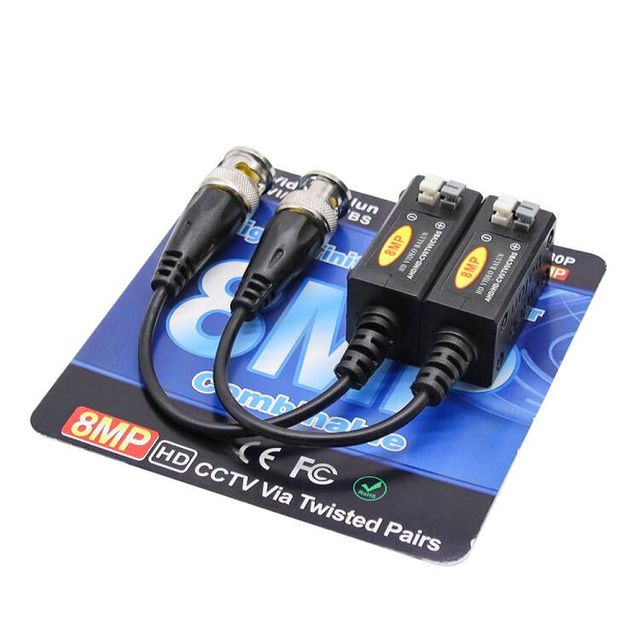 CCTV Accessories HD AHD/CVI/TVI/CVBS Passive 8MP Video Balun Factory Direct Sales