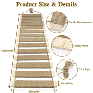 Best-selling Classic Adjustable Wooden Wall Mounted Cat Climbing <b>Frame</b> and Ladder with Eco-Friendly Design for Indoor Cats - Product Image 4