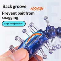 Leurre souple artificiel en TPE en forme de concombre de mer à queue de pagaie, leurre de pêche bionique pour eau douce, leurre minnow transfrontalier