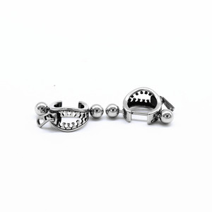 yunnique Titanium Steel <b>Cuff</b> <b>Earrings</b> With Zipper Design Geometric Lock Shape Studs For Fashion Jewelry - Product Image 5