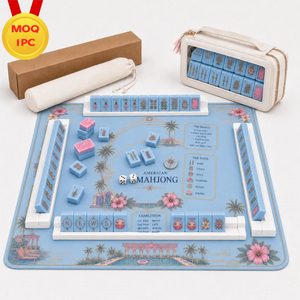 Luxury Coastal Palm Tree Mahjong Table Mat Noise Reduction Neoprene Game Play Mat with Travel Bag for Gifts - Product Image 1