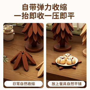 Bamboo Heat Insulating Placemat Round Solid Color Novelty Kitchen Mat High Temperature Resistant Pot Cup Casserole Mat - Product Image 3