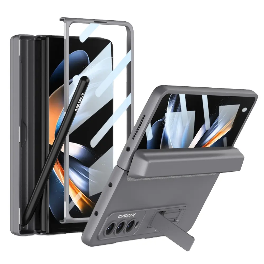 Full Cover Front Screen Glass Magnetic Folding with Pen Slot Phone Case For Samsung Galaxy Z Fold 4 Fold3 5G