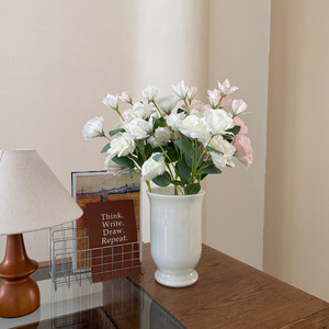 Fleurs artificielles Lisianthus rose et blanc en soie, haute simulation, 30cm-100cm de haut, pour la décoration du salon - Product Image 2