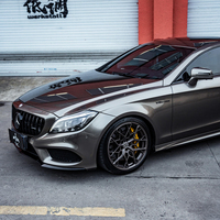 Vente directe d'usine doublure pour animaux de compagnie colle amovible brillant métal liquide gunmetal gris voiture vinyle wrap pour mercedes
