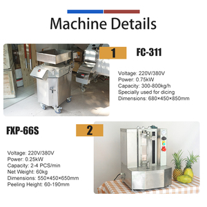 Commercial Papaya Peeling & <b>Dicing</b> Machine Automatic Fruit & Vegetable Processor SUS304 Stainless Steel 300-500kg/h Capacity - Product Image 6