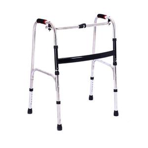 Stainless Steel <b>Walker</b> Folding Walking Aid For <b>Elderly</b> Rehabilitation Equipment Four Legged Cane With Wheels - Product Image 1