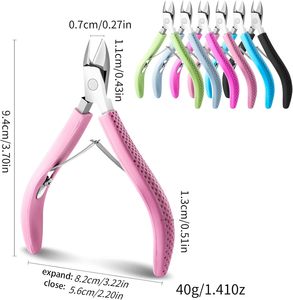 Pince à cuticules pour éliminer les peaux mortes, en acier inoxydable, portable, avec manche en plastique coloré - Product Image 3