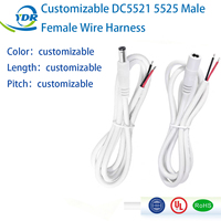 Câble de charge d'alimentation CC, cordon CC 5521 5525, connecteur mâle femelle, faisceau de câbles avec PVC blanc