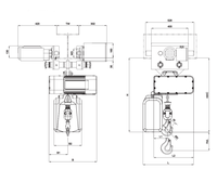 Palans électriques à chaîne de levage NCH5091 de type monorail/suspendu M/E, capacité 16 tonnes et 25 tonnes