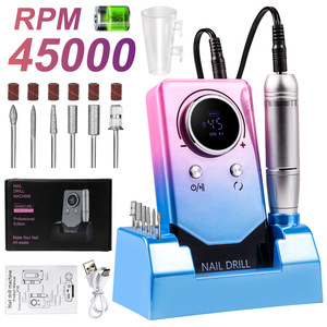 Rechargeable Nail Drill Machine 45000RPM Portable Electric <b>E</b>-<b>File</b> Cordless Manicure Polishing Sander with Bits Base Salon Tool - Product Image 1