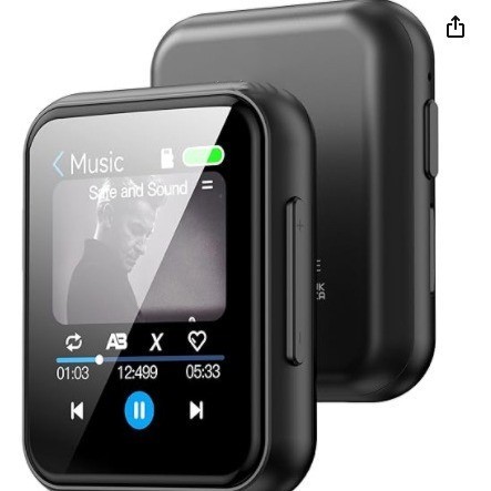 16G MP3 Player With BT High Fidelity Lossless Sound Music Player Full Touch Screen With Speaker FM Radio Recorder Black MP3 MP4