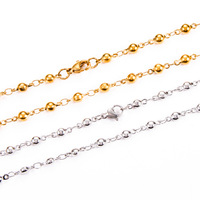 Chaîne à billes en acier inoxydable Collier à maillons de câble perlé avec fermoir mousqueton Chaîne à billes pour fabrication