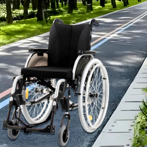 KS Aluminum Alloy Wheelchair <b>Wheel</b> 24 Inch Pneumatic Tire Set Lightweight Grey <b>Spoke</b> Hole 32H - Product Image 3