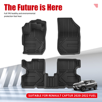 Vente chaude tapis de voiture TPE étanche à la poussière tapis de sol de voiture antidérapant pour Renault Captur 2020-2022 carburant