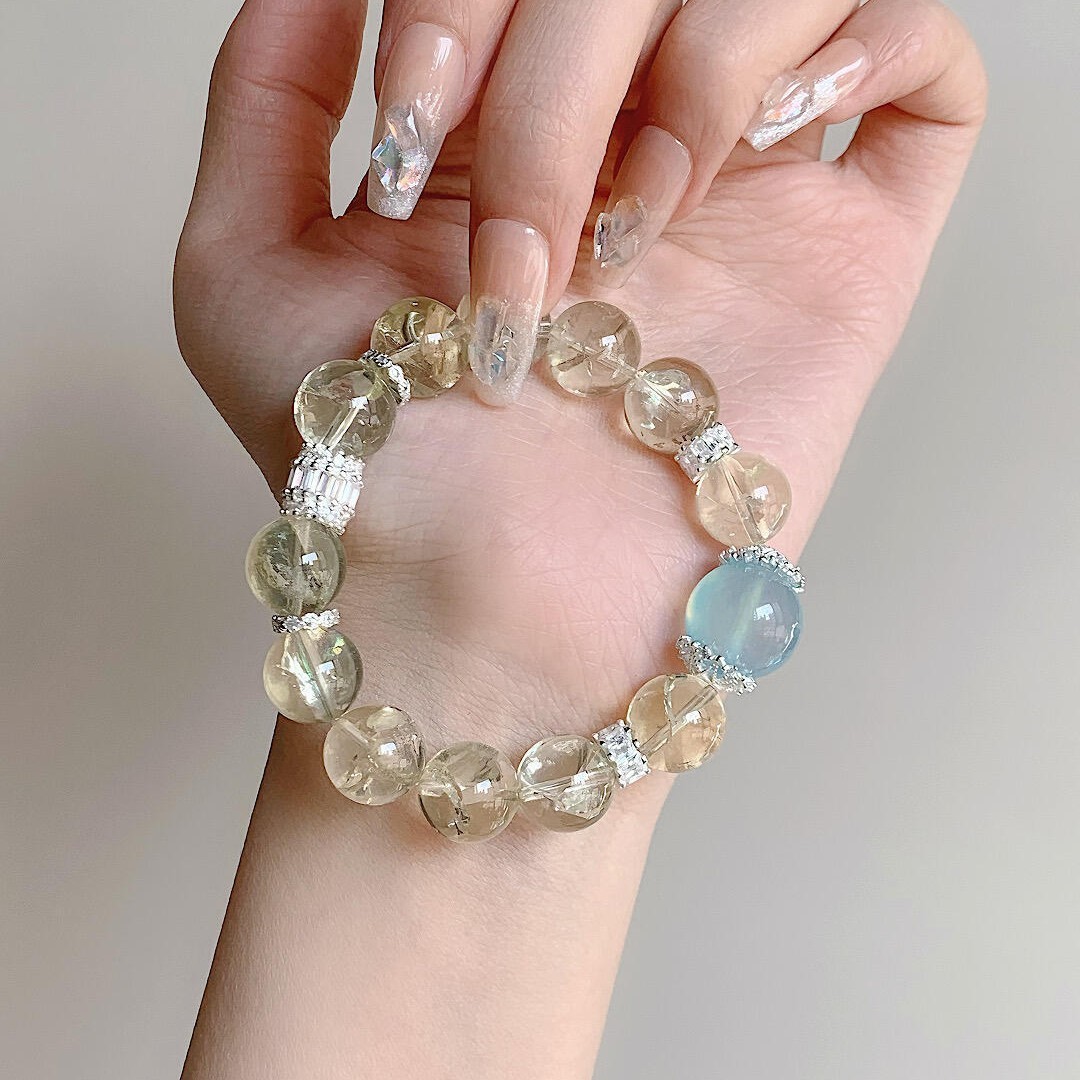 Bf672 pulsera cristal limón 12mm