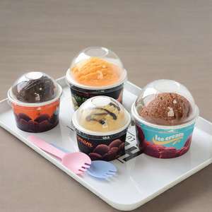 Taza de papel de helado de postre congelado lindo de dibujos animados de 4oz 6oz con logotipo impreso personalizado de grado alimenticio - Product Image 5