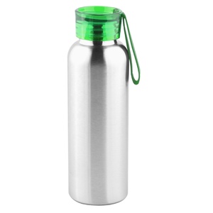 Botella de agua deportiva de acero inoxidable sin BPA de 550ml, botella duradera de medio galón para gimnasio al aire libre, cinturón de silicona, tapa de plástico con logotipo para alimentos - Product Image 4