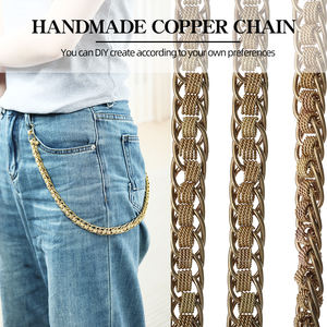 Brass Chuỗi Nhà Sản Xuất Phóng Đại Túi Đồ Trang Sức Jeans Chuỗi <span class=keywords><strong>Handmade</strong></span> Chunky Brass Lề Đường Chuỗi Cho Vòng Cổ Vòng Đeo Tay Làm - Product Image 2