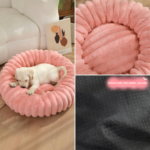 Offres Spéciales nouveau lapin en peluche rond lit pour animaux de compagnie confortable beignet doux lavable <span class=keywords><strong>chien</strong></span> tapis <span class=keywords><strong>coussin</strong></span> pour animaux de compagnie - Product Image 4