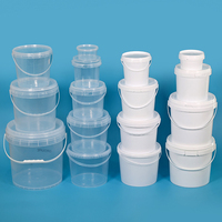 Seau rond en plastique transparent de 2 L pour bonbons et miel, avec couvercle, qualité alimentaire, logo personnalisé, flexographie