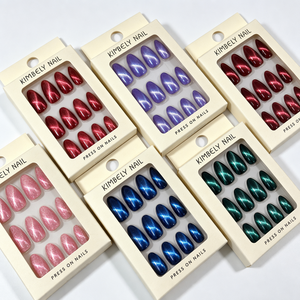 Uñas Postizas Acrílicas al por Mayor, Diseño Ojo de Gato, Color <span class=keywords><strong>Verde</strong></span> Almendra, 30 Piezas, Uso Diario, Fabricación OEM - Product Image 1