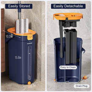 New 360 Xoay Sử Dụng Tự Rửa Đôi Ổ Đĩa Ma Thuật Lau Phẳng Và Xô Đặt Làm Sạch Sàn Lau - Product Image 2