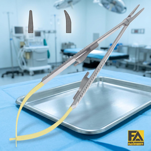 Porte-aiguille Castroviejo à pointe droite, micro-chirurgical, en acier inoxydable, instrument manuel certifié CE, pour chirurgie générale - Product Image 4