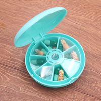 Boîte à pilules rotative portable personnalisée avec logo, étanche à l'humidité, conteneur de rangement pour médicaments