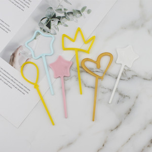 Plastic Cake Toppers Heart Star Crown Birthday Decoration Reusable - Product Image 3