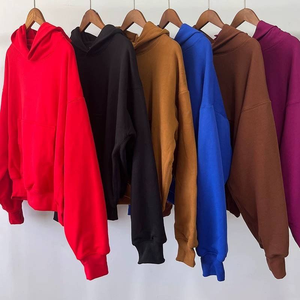 Sudadera con capucha extragrande de algodón grueso de invierno 420 g/m² con letras bordadas estilo americano para mujer - Product Image 2