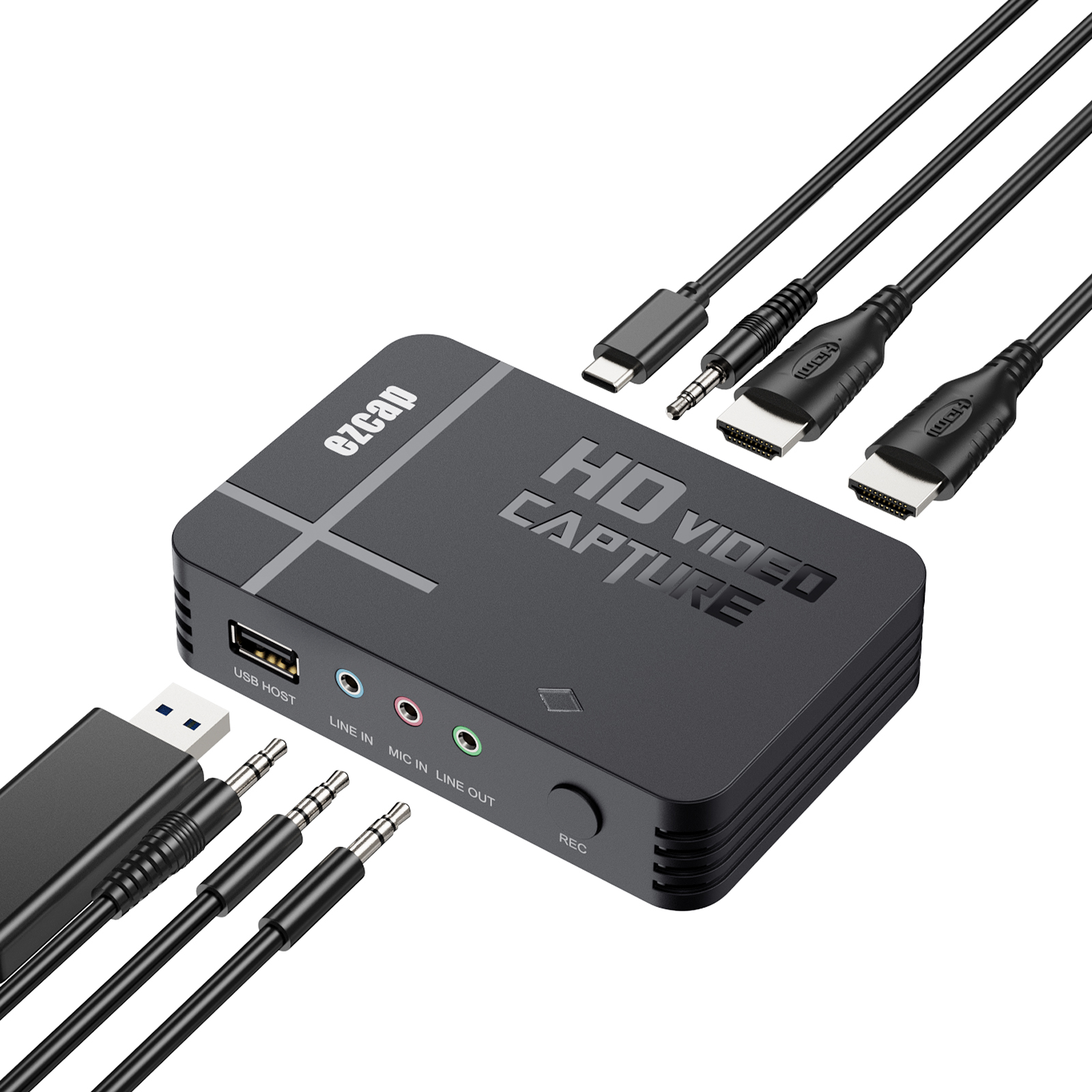 Ezcap288 Dispositivo de captura de video analógico HDMI portátil 1080P Grabadora de juegos con entrada USB Grabación H.264 con un clic 2GB RAM