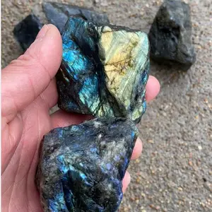Hot Sell Blue Moonstone Natural Stone Pendant Purple Labradorite Rough Crystal Mineral Specimens Home Decor Aquarium Moon Stone