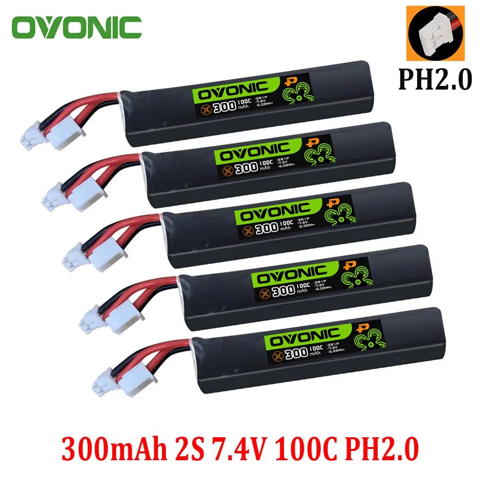 5 pièces 300mAh 2S 100C
