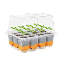 Plateau de semis en silicone à 12 alvéoles avec couvercle haut, réutilisable, en plastique, pour germination et plantation en pépinière ou en jardin