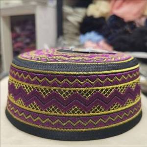 หมวกคลุมศีรษะแบบถักโครเชต์สำหรับละหมาด  ขายส่งแบบ unisex  ผ้าฝ้ายปักลายสไตล์ชาติพันธุ์ สำหรับผู้ชายและผู้หญิง - Product Image 2