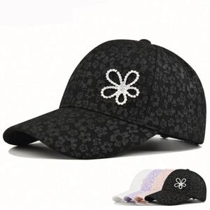 Nouveautés : Casquettes de sport tendance pour femmes, casquette de baseball personnalisée, casquette de baseball en maille avec dentelle florale et strass - Product Image 2