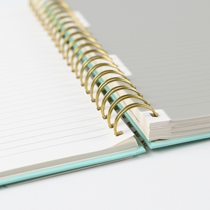 A4 tùy chỉnh xoắn ốc máy tính xách tay 150 trang 100gsm bù đắp giấy với kim loại ràng buộc chỉ số ngăn và ban nhạc đàn hồi - Product Image 4