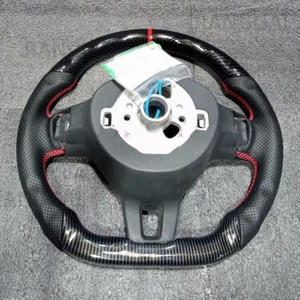 Volante de Fibra de Carbono con Hidroimpresión para <span class=keywords><strong>Volkswagen</strong></span> VW Golf 6 MK6 GTI GTD R 2009-2013 <span class=keywords><strong>Polo</strong></span> Tiguan Passat R-Line Volante de Carreras - Product Image 4