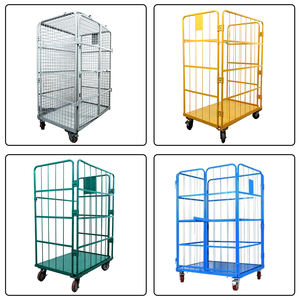 Medische Kwaliteit Rollende Industriële All-Terrain Roestvrijstalen Kooi Logistieke <span class=keywords><strong>Trolley</strong></span> Voor Linnen En Wasserij - Product Image 5