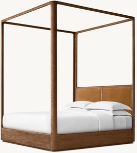 <span class=keywords><strong>Letto</strong></span> a baldacchino matrimoniale in legno massello con testiera imbottita, struttura <span class=keywords><strong>letto</strong></span> a piattaforma a quattro montanti in stile americano per <span class=keywords><strong>camera</strong></span> <span class=keywords><strong>da</strong></span> <span class=keywords><strong>letto</strong></span> moderna - Product Image 3