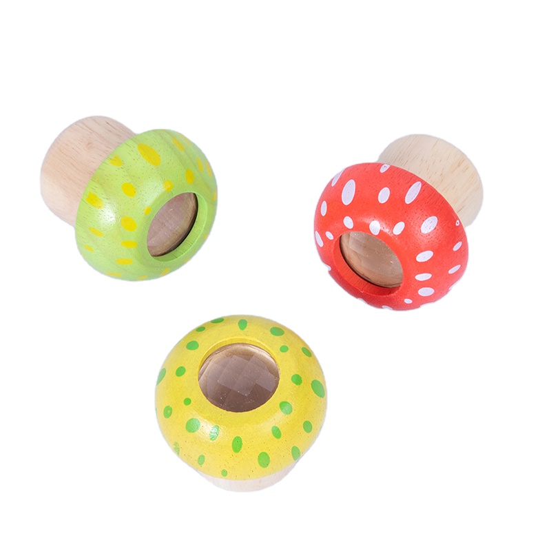 Детские игрушки-калейдоскопы в виде грибов, Разноцветные классические игрушки, детские забавные деревянные поделки