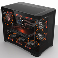 Gabinetes de Computadora para Juegos Micro ATX Nuevos al por Mayor, Cristal Curvo con Vista Completa, Gabinete para PC Gamer, Compatible con Ventilador ARGB, Cubo OEM, Gabinete para Juegos de PC