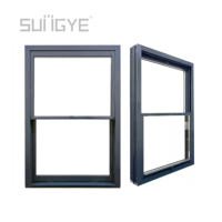Ventana Corredera Simple de Alta Resistencia Estándar Estadounidense SUNGYE, Moderna, de Aleación de Aluminio, Insonorizada, con Vidrio Aislante Térmico, Rejillas Blancas Personalizadas