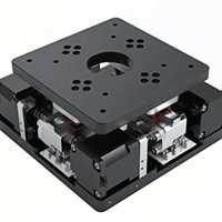 Plataforma de Posicionamiento de Precisión de Aluminio con Guías de Bolas Cruzadas y Ejes Rotatorios UVW XYZ Motorizados, Recorrido de 2-10 mm, Precisión de 8 µm