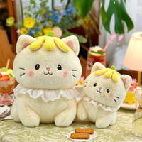 Peluche chat en forme de chapeau de banane, rembourrée en coton PP, pour la décoration de la maison et des canapés, service de commande en gros