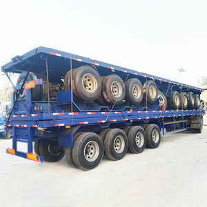 Novo Usado 30 40 Toneladas 60 Toneladas 3 4 Eixos 40ft feet 45ft 50ft Container <span class=keywords><strong>Trailer</strong></span> Flatbed Semi Trailers - Product Image 1